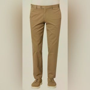 HILTL Chinos Parma Contemporary-Fit Cotton/Cashmere Khaki ~New~